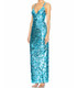 Big Sequins Maxi Dress Blue