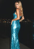 Big Sequins Maxi Dress Blue