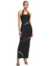 Halter Crystal Detail Maxi Dress Black