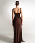 Draped Maxi Dress Brown