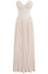 Strapless Bustier Pleated A Line Maxi Dress Blush Pink