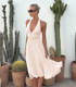 Halter A Line Midi Dress Blush Pink