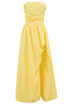 Strapless Corset Puff Maxi Dress Yellow