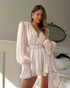 Long Sleeve A Line Dress Pastel Mauve