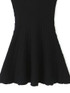 Scalloped A Line Knitted Dress Black