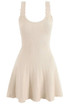 Scalloped A Line Knitted Dress Nude