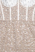 Strapless Pearl Sequin Corset Maxi Dress Nude