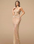 Halter Sequin Bustier Maxi Dress Gold