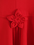 Halter Floral Detail A Line Dress Red
