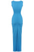 Draped Cut Out Detail Maxi Dress Blue
