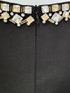 Ruffle Long Sleeve Crystal Midi Dress Black