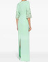 Short Sleeve Crystal Maxi Dress Green