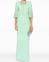 Short Sleeve Crystal Maxi Dress Green