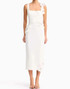 Floral Detail Midi Dress White