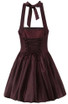 Halter Corset Puff Dress Brown