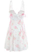 Strappy Floral Bustier A Line Dress White Pink