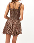 Floral Ruffle Detail A Line Dress Brown
