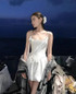 Corset Puff Dress White