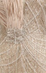 Strapless Draped Pearl Sequin Crystal Maxi Dress Nude