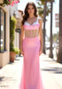 Sequin Structured Maxi Dress Pink