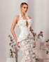 Halter Floral Embellished Maxi Dress White