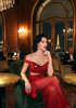 Mirrored Bardot Sparkly Draped Maxi Dress Red