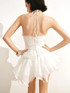 Halter Floral Ruffle Dress White