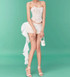 Strapless Lace Corset Two Piece Dress White