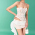 Strapless Lace Corset Two Piece Dress White