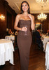 Strapless Bustier Maxi Dress Brown