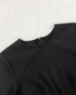 Crystal Feather Long Sleeve Ruffle Dress Black