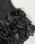 Crystal Feather Long Sleeve Ruffle Dress Black