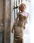 Animal Print Strapless Bustier Maxi Dress