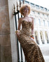 Animal Print Strapless Bustier Maxi Dress