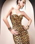 Animal Print Strapless Bustier Maxi Dress