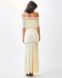 Ruched Bardot Maxi Dress Ivory