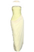 Strapless Crystal Draped Maxi Dress Yellow