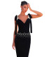 Tie Detail Crystal Maxi Dress Black