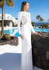 Long Sleeve Crystal Maxi Dress White