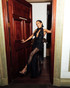 Halter Ruffle Lace Maxi Dress Black