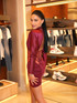 Long Sleeve Lace Corset Dress Burgundy