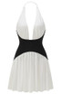 Halter Structured A Line Dress Black White
