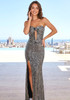 Strapless Sequin Maxi Dress Titanium