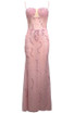 Embellished Bustier Maxi Dress Pink
