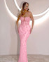 Embellished Bustier Maxi Dress Pink