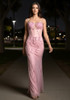 Embellished Bustier Maxi Dress Pink