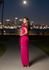 Bardot Pearl Ruffle Maxi Dress Hot Pink
