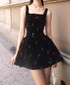 Crystal Bow Detail A Line Dress Black