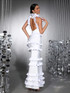 Ruffle Detail Backless Maxi Dress White