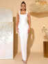 Floral Pearl Maxi Dress White